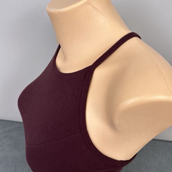 Lululemon Flow Y Wrap-Front High-Neck Bra Size 8 Nulu Burgundy W2CXSS B/C Cup - Picture 4 of 8